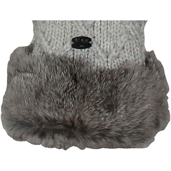 Pajar Hail Women's Chunky Cable Knit Fleece Lined Mittens with Fur Cuffs NWT - Picture 3 of 7